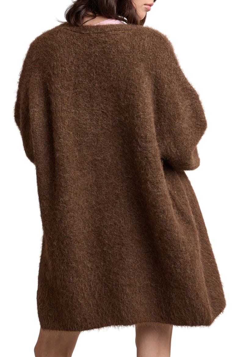 Oversized Brushed Cardigan, Alternate, color, CHOCOLATE