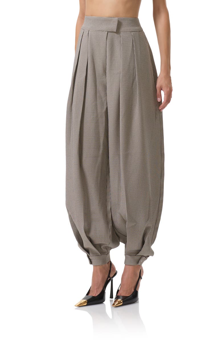 AFRM Tiffany Houndstooth Balloon Pants, Alternate, color, Black Cream Houndstooth