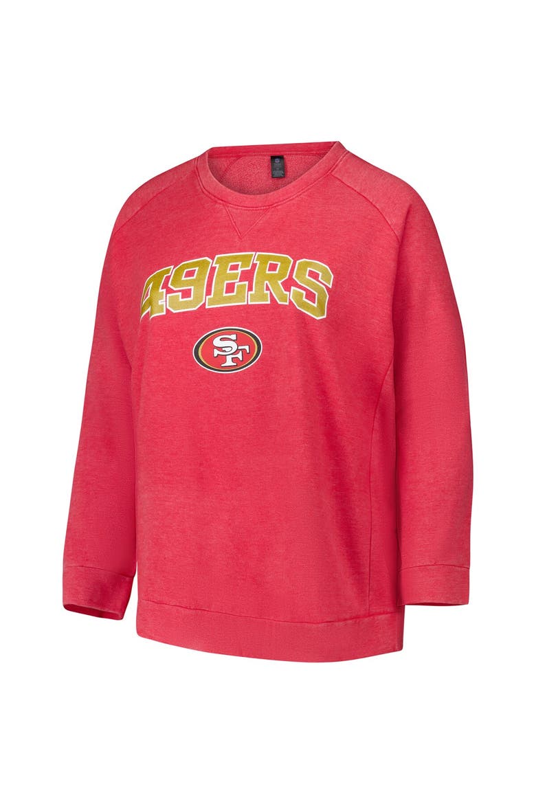 Women's Fanatics  Red San Francisco 49ers Acid Wash Raglan Pullover Sweatshirt, Alternate, color, Red