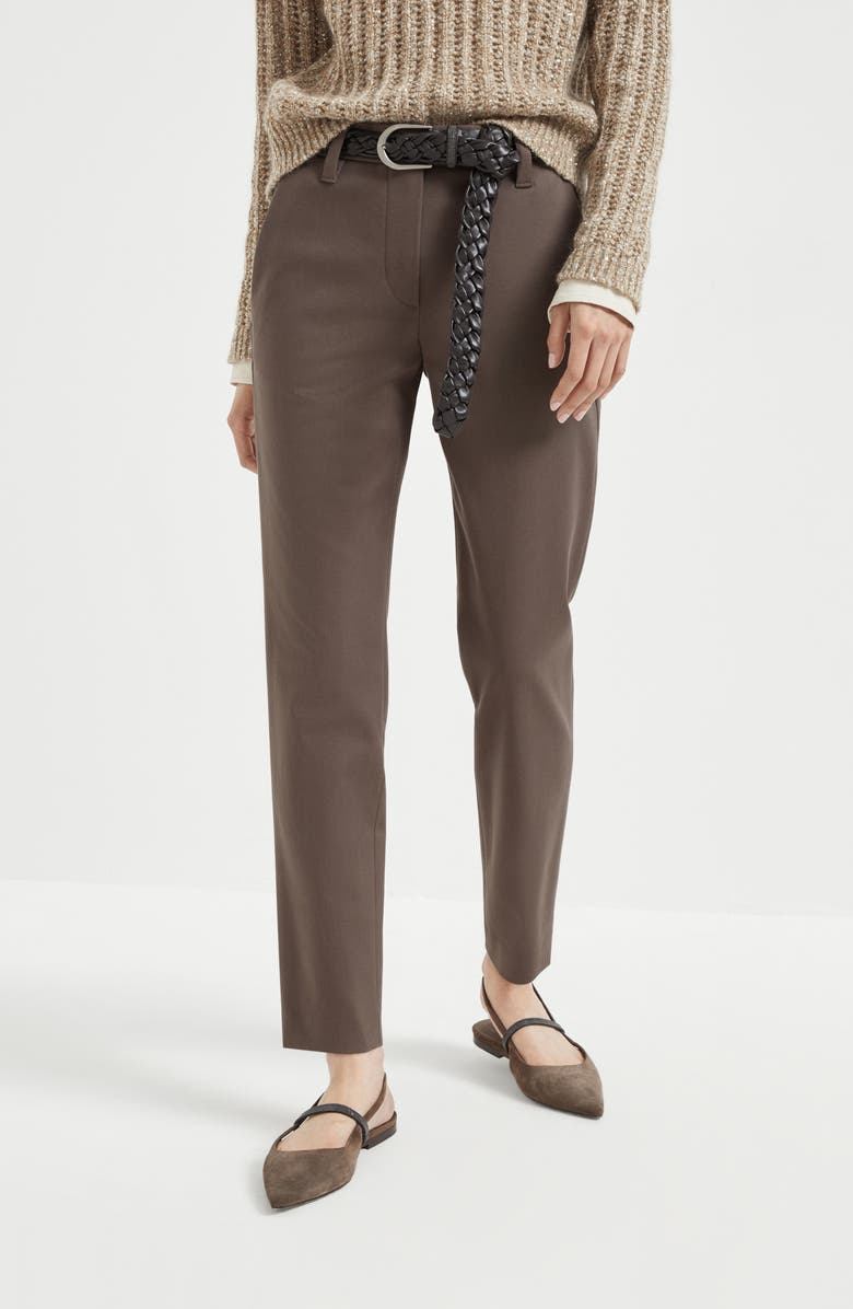 Brunello Cucinelli Slim trousers, Alternate, color, Cocoa