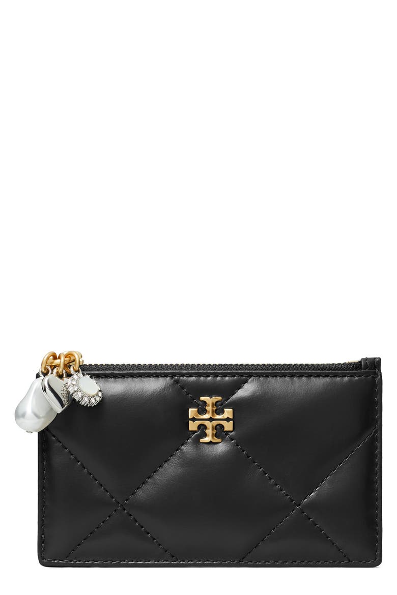 チャーム KIRA Kira Charm Diamond Quilted Leather Zip Card Case (Women) | Nordstrom