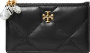 Tory Burch Kira Charm Diamond Quilted Leather Zip Card Case