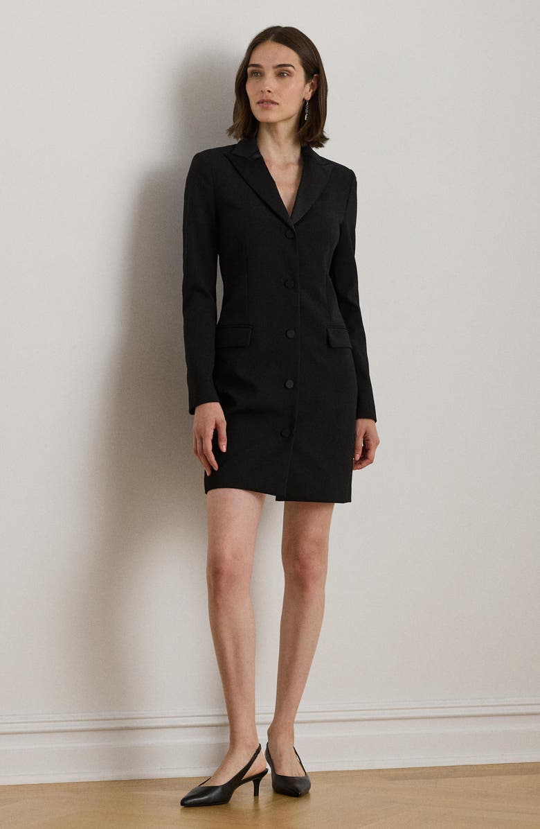 Lauren Ralph Lauren Long Sleeve Blazer Dress, Alternate, color, Black