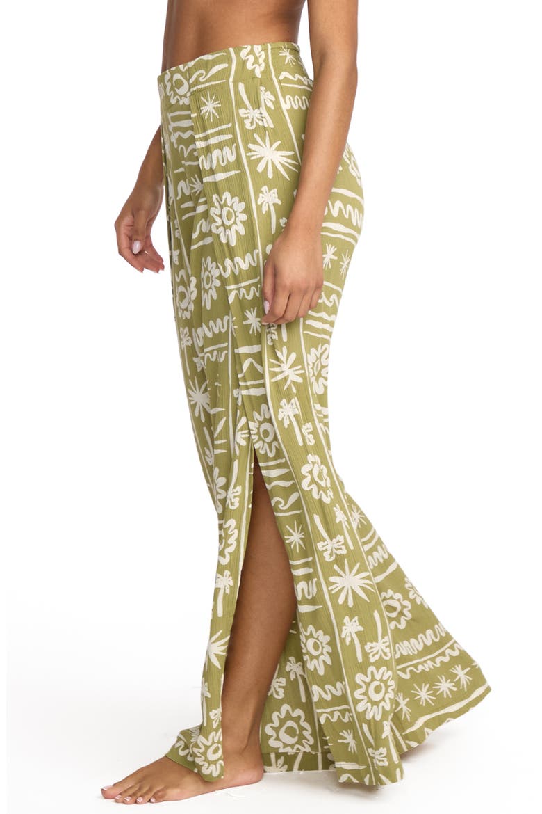 Split Spirit Floral Wide Leg Pants, Alternate, color, GREEN TEA