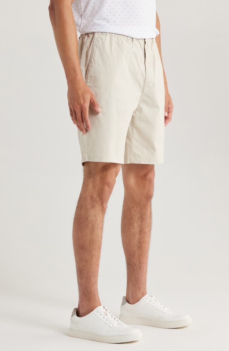 Quiet Golf Monogram Stretch Cotton Twill Shorts, Alternate, color, Bone