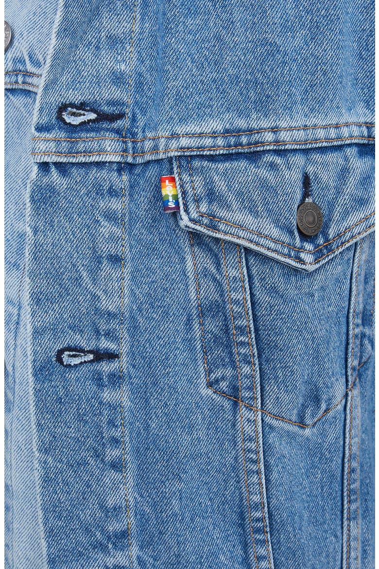 Levi's® Pride Slim Trucker Jacket, Alternate, color, PRIDE STONEWASH DENIM
