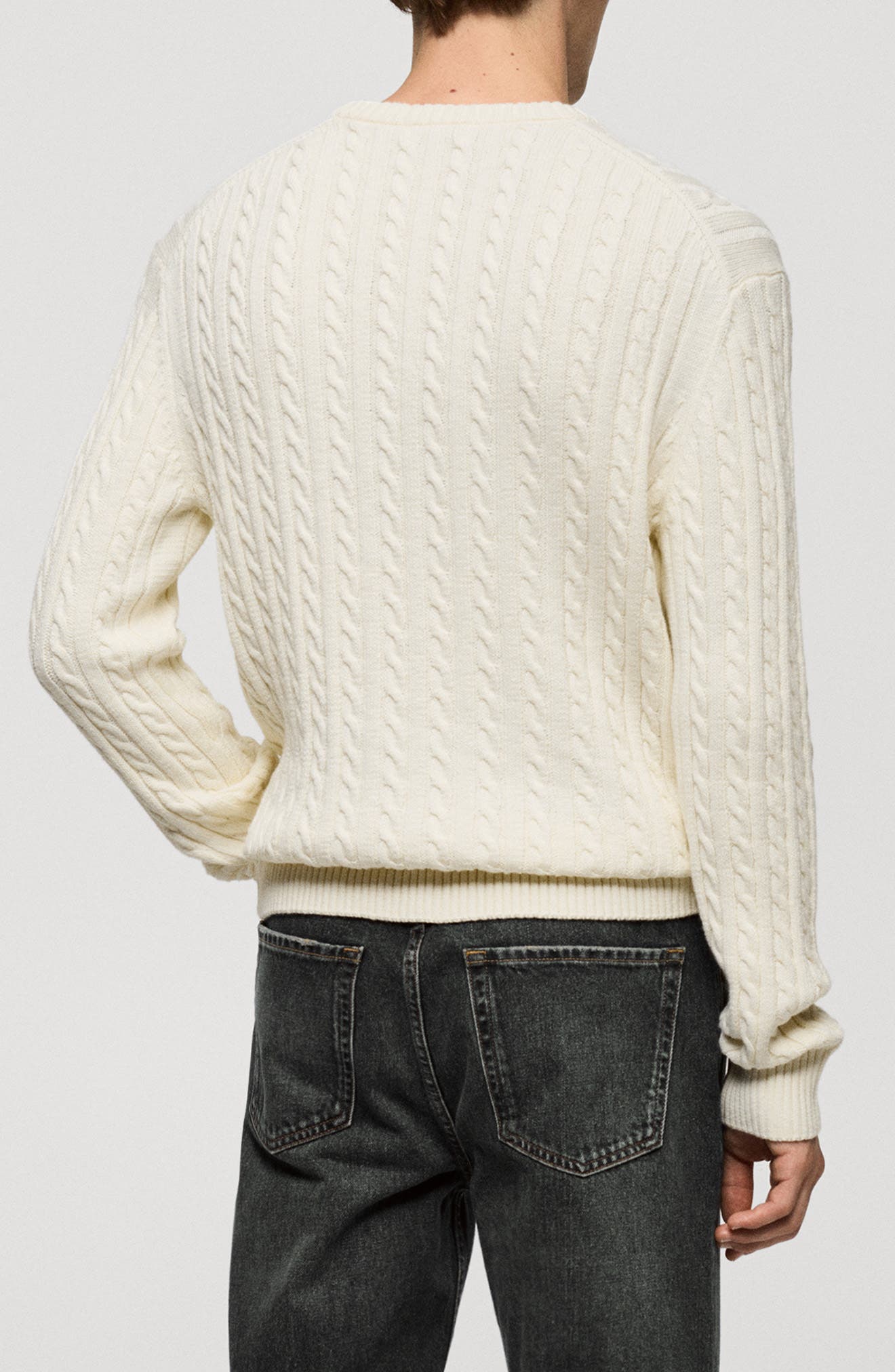 Cable Stitch Cotton Blend Sweater - image 2