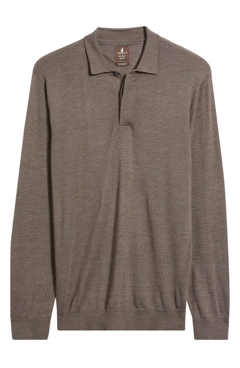 Merino Wool Blend Polo Sweater