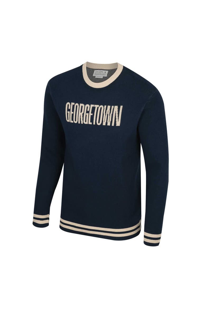 Unisex Uscape Apparel Navy Georgetown Hoyas Renew Knit Vintage Pullover Sweater, Main, color, Navy