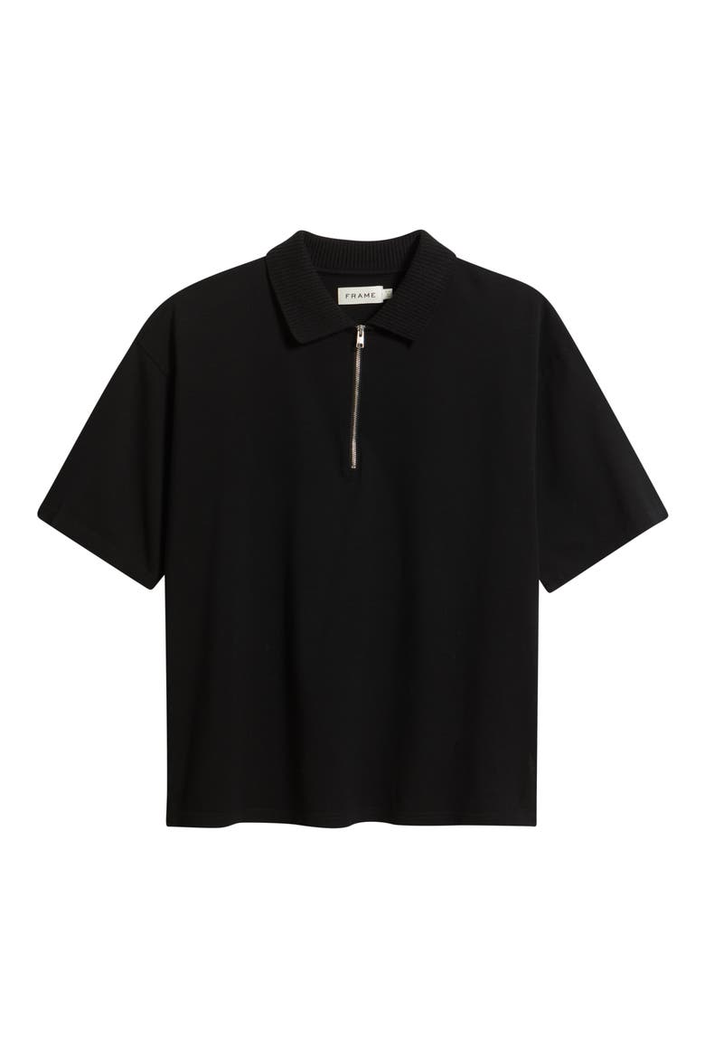Half Zip Polo, Alternate, color, BLACK
