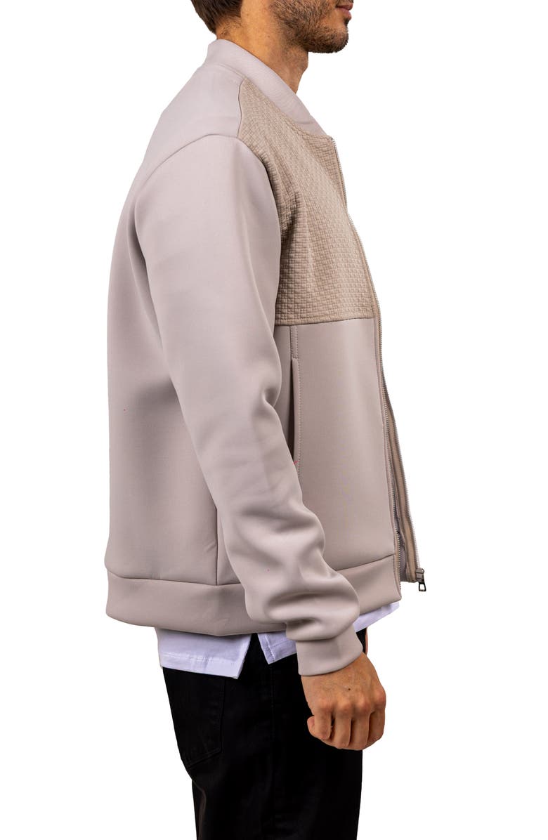 Maceoo Ascension 047 Mixed Media Bomber Jacket, Alternate, color, Beige