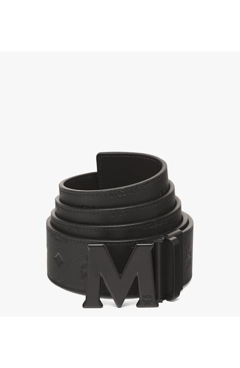 Claus M Reversible Belt 1.75 in Embossed Monogram Leather