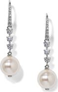 Nadri Cubic Zirconia & Faux Pearl Drop Earrings