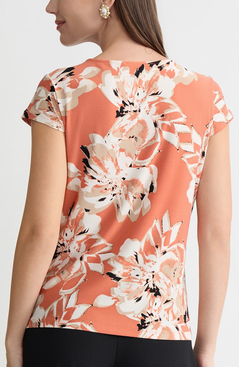 KASPER Floral Cowl Neck Top, Alternate, color, Mandarin Multi