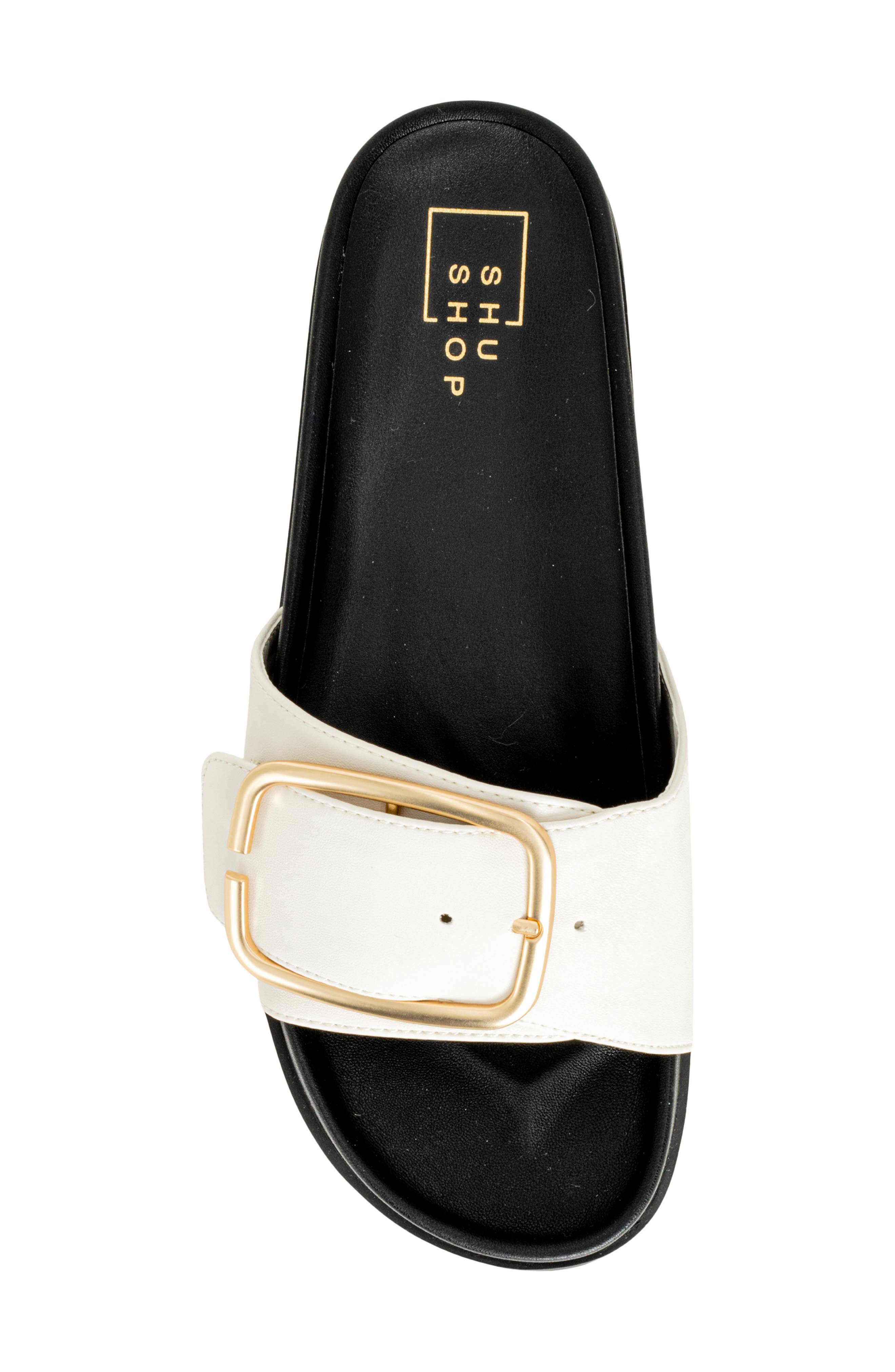 SHUSHOP Delphine Slide Sandal, Alternate, color, Black And White