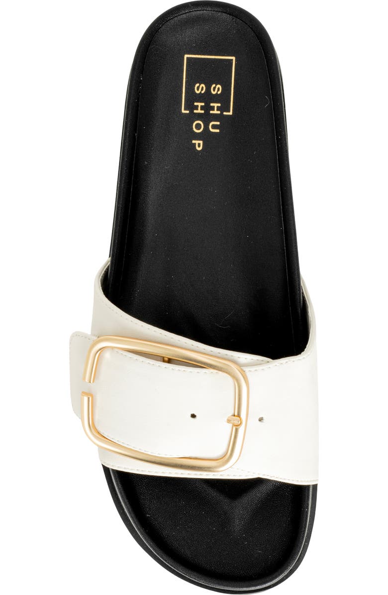 SHUSHOP Delphine Slide Sandal, Alternate, color, Black And White