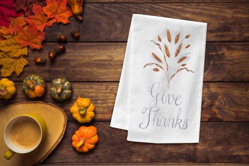 C & F Home C&f Home Give Thanks Flour Sack Cotton Kitchen Towel In White