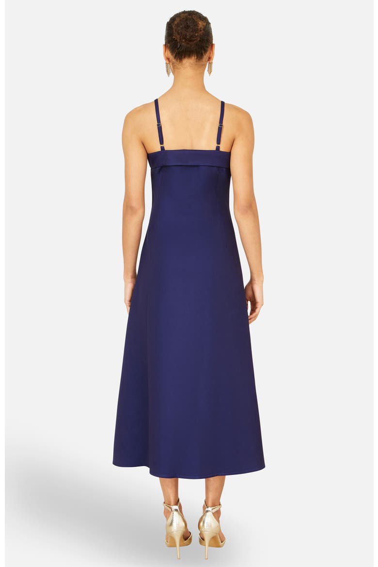 Pansy Strappy Midi Dress, Alternate, color, Navy
