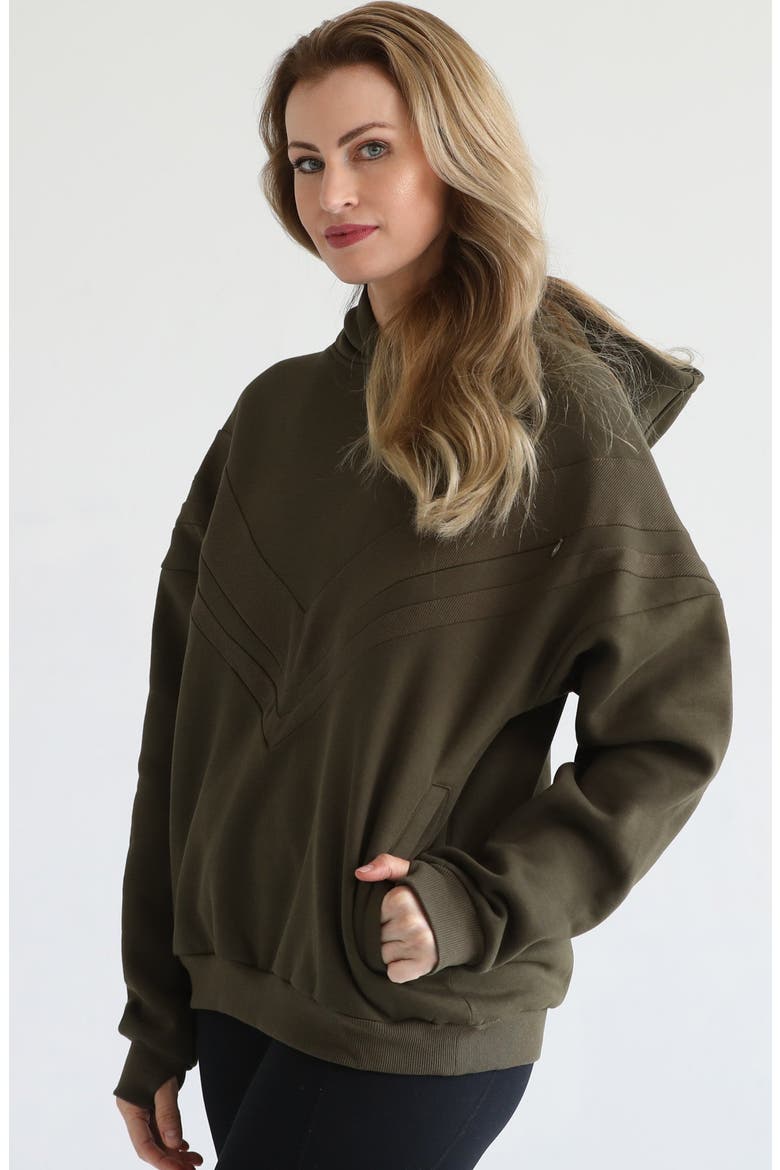 Isabella Ultra Soft Nursing and Pregnancy Hoodie, Alternate, color, Olive Tree
