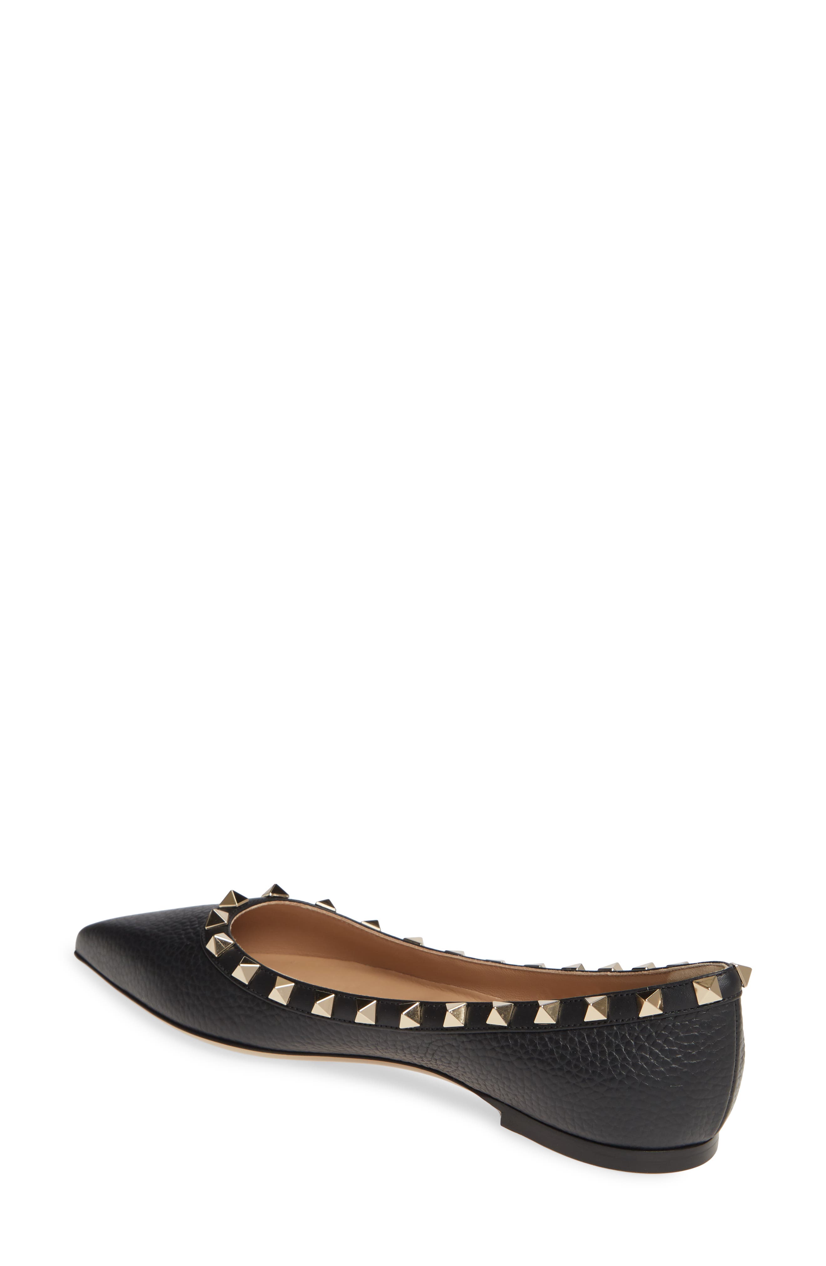 Valentino Garavani Rockstud Pointed Toe Flat, Alternate, color, 