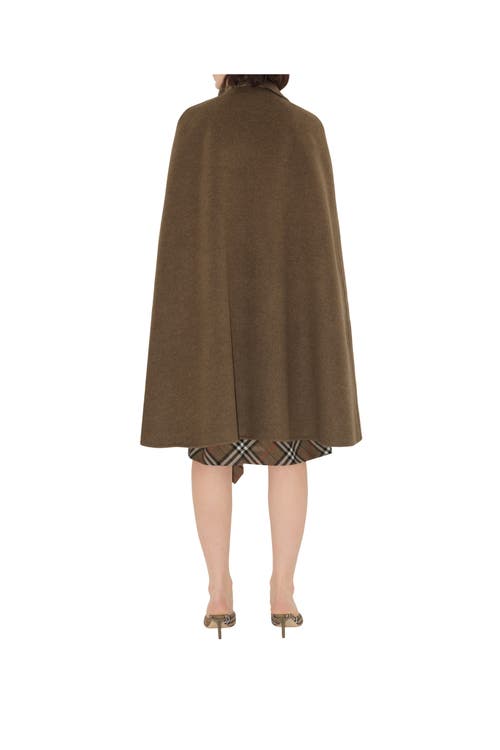 Shop Burberry Wool Cashmere Cape In Twig