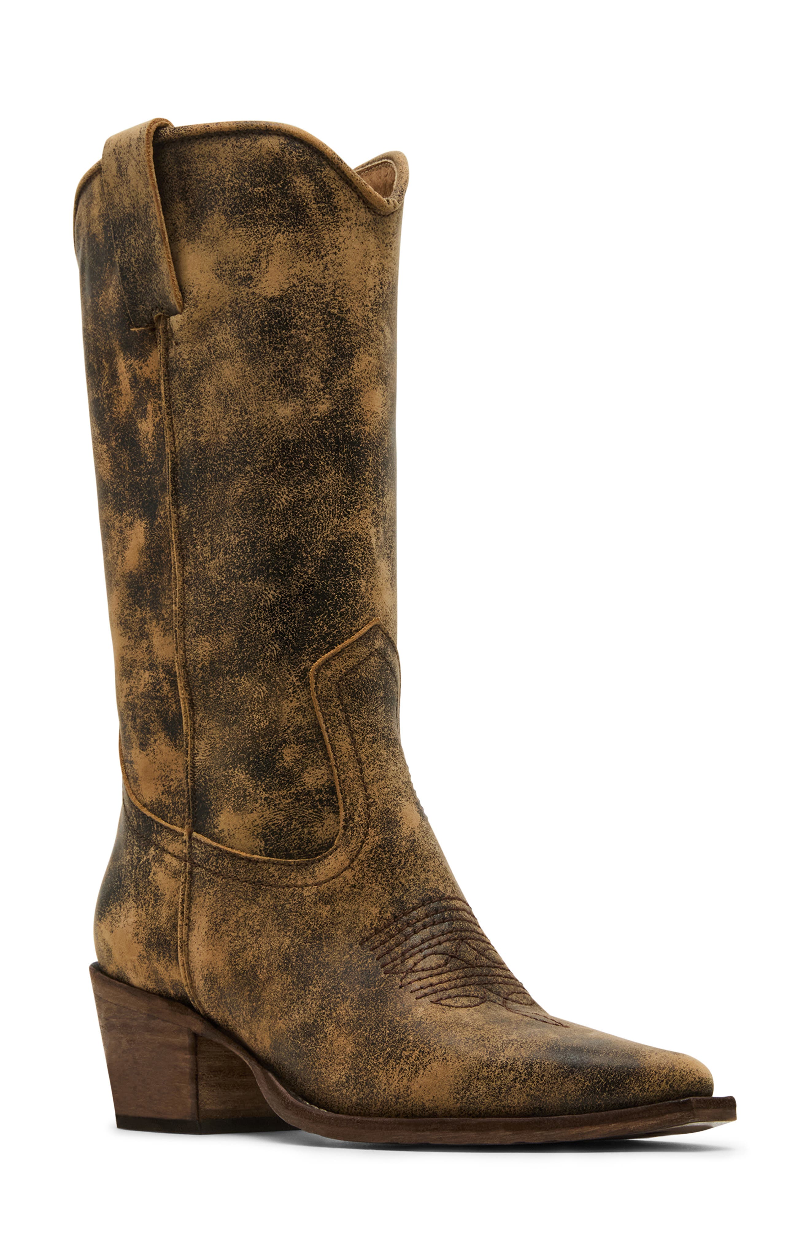Steve Madden Albany Western Boot, Main, color, Brn Distre