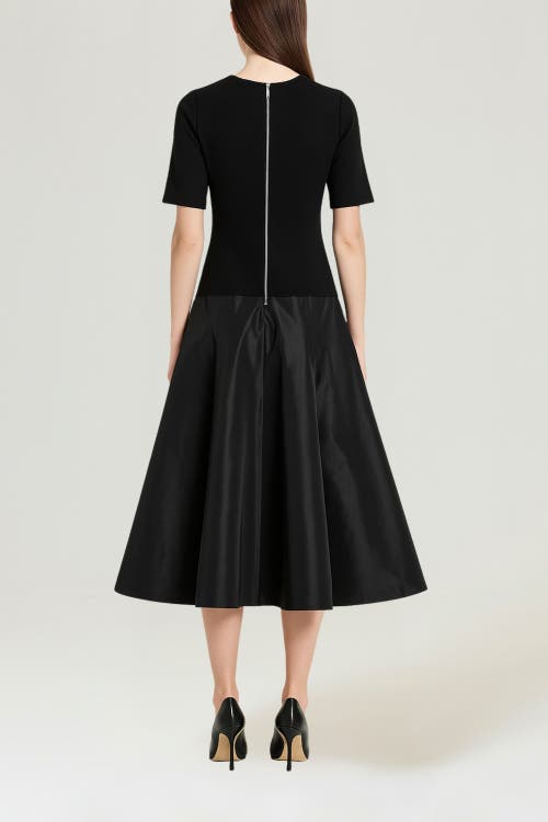 Nocturne Flared Midi Dress In Black