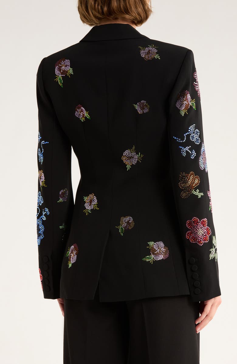 Cinq à Sept Cheyenne Pansy Garden Beaded Jacket, Alternate, color, Black Multi