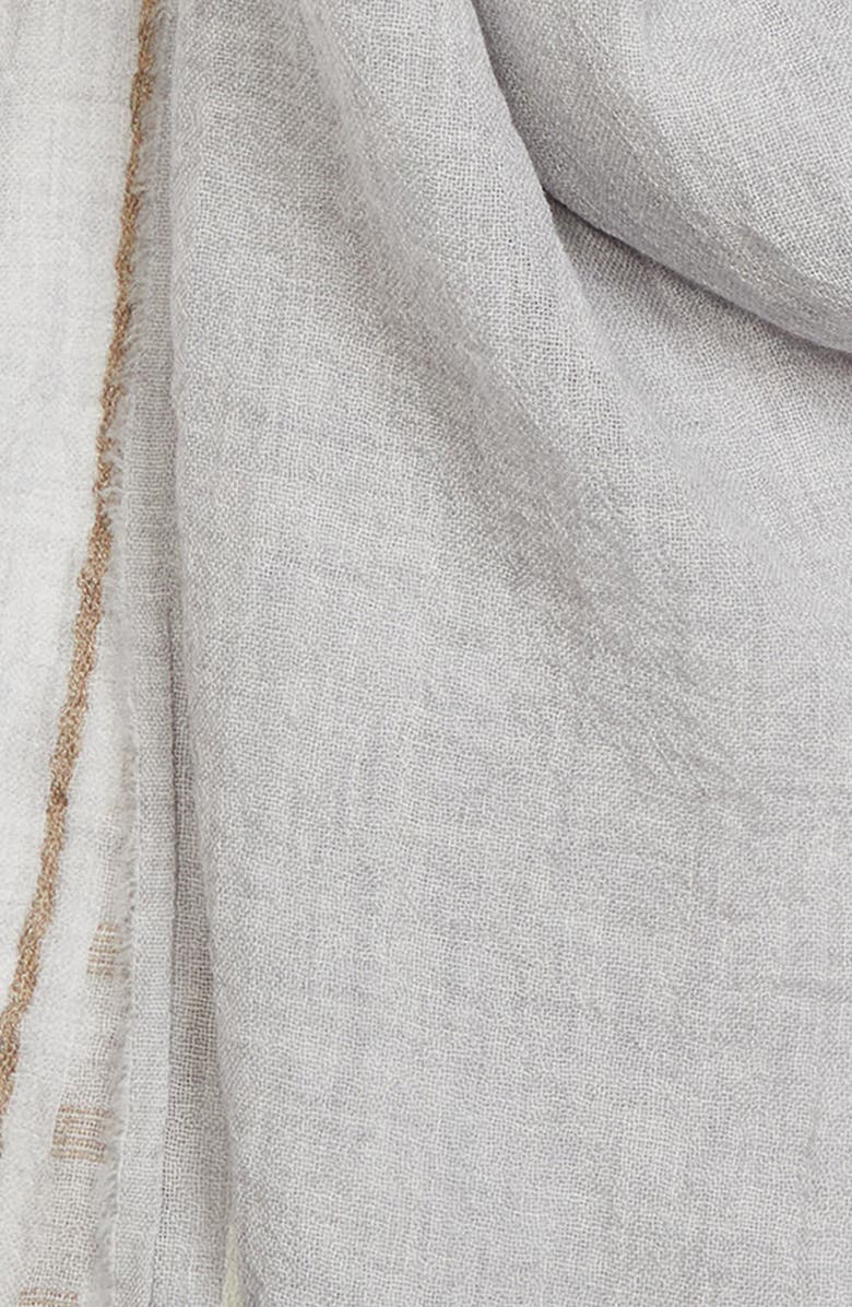 Johnstons of Elgin Cyrus Wool, Cashmere & Silk Scarf, Alternate, color, Light Grey