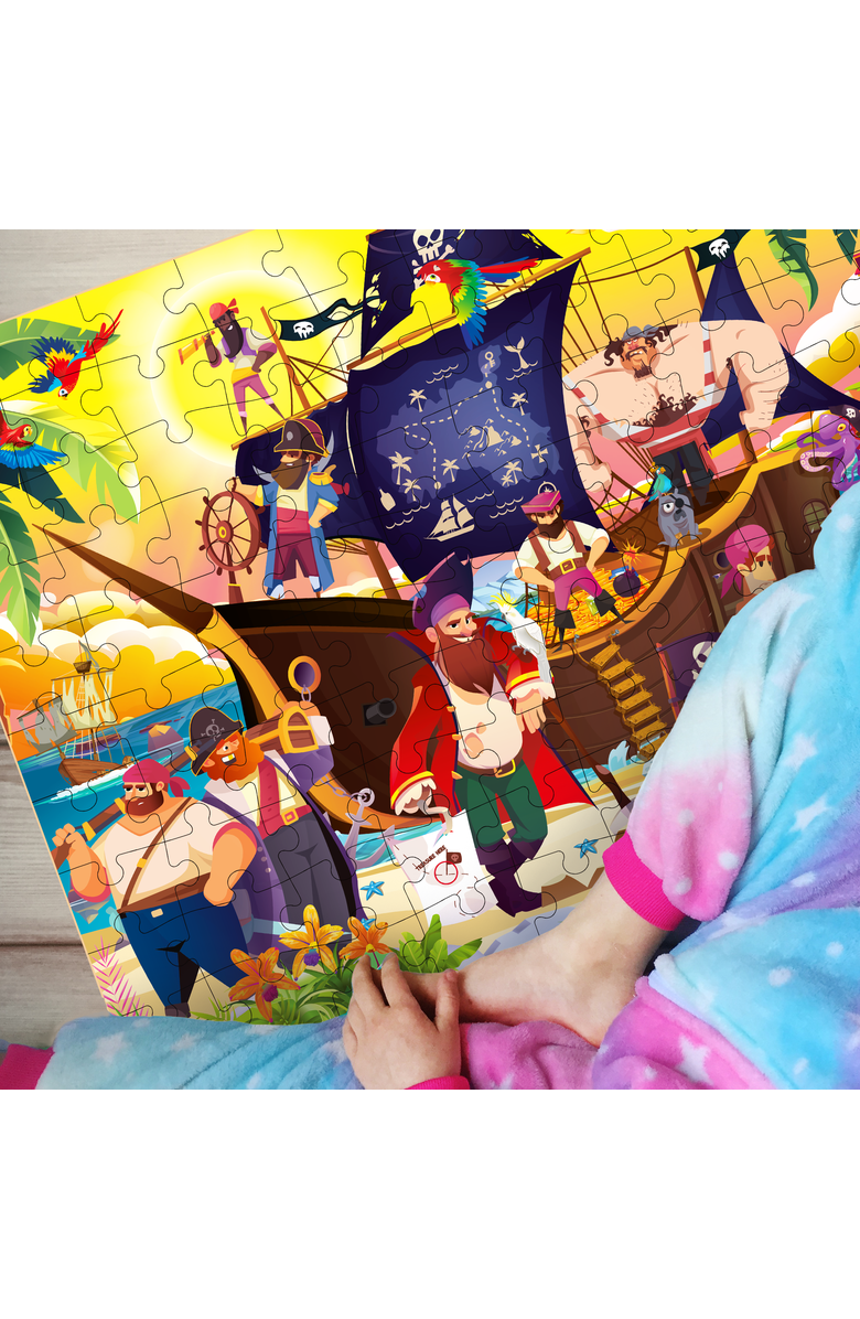 Quokka 100 Piece Floor Jigsaw Puzzles for Kids - 3 Set Educational Themes, Alternate, color, Pirates