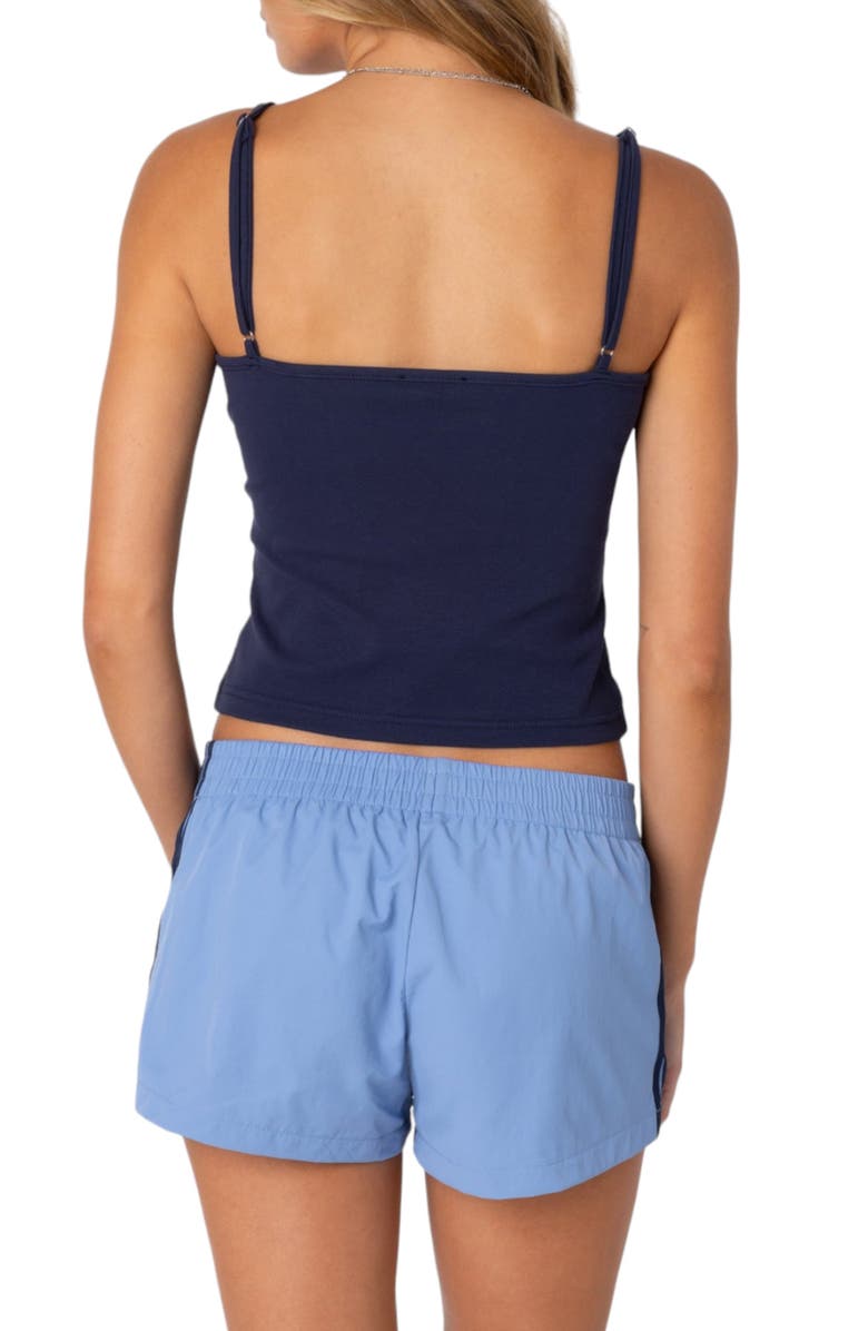 EDIKTED Deanna Cotton Tank, Alternate, color, Navy