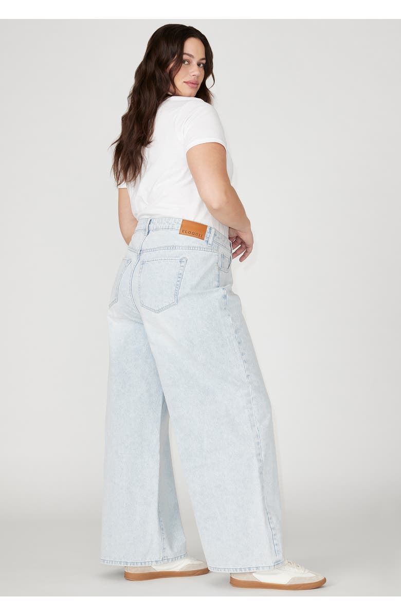 ELOQUII The Yvette Rigid Wide Leg Jean, Alternate, color, Light Wash