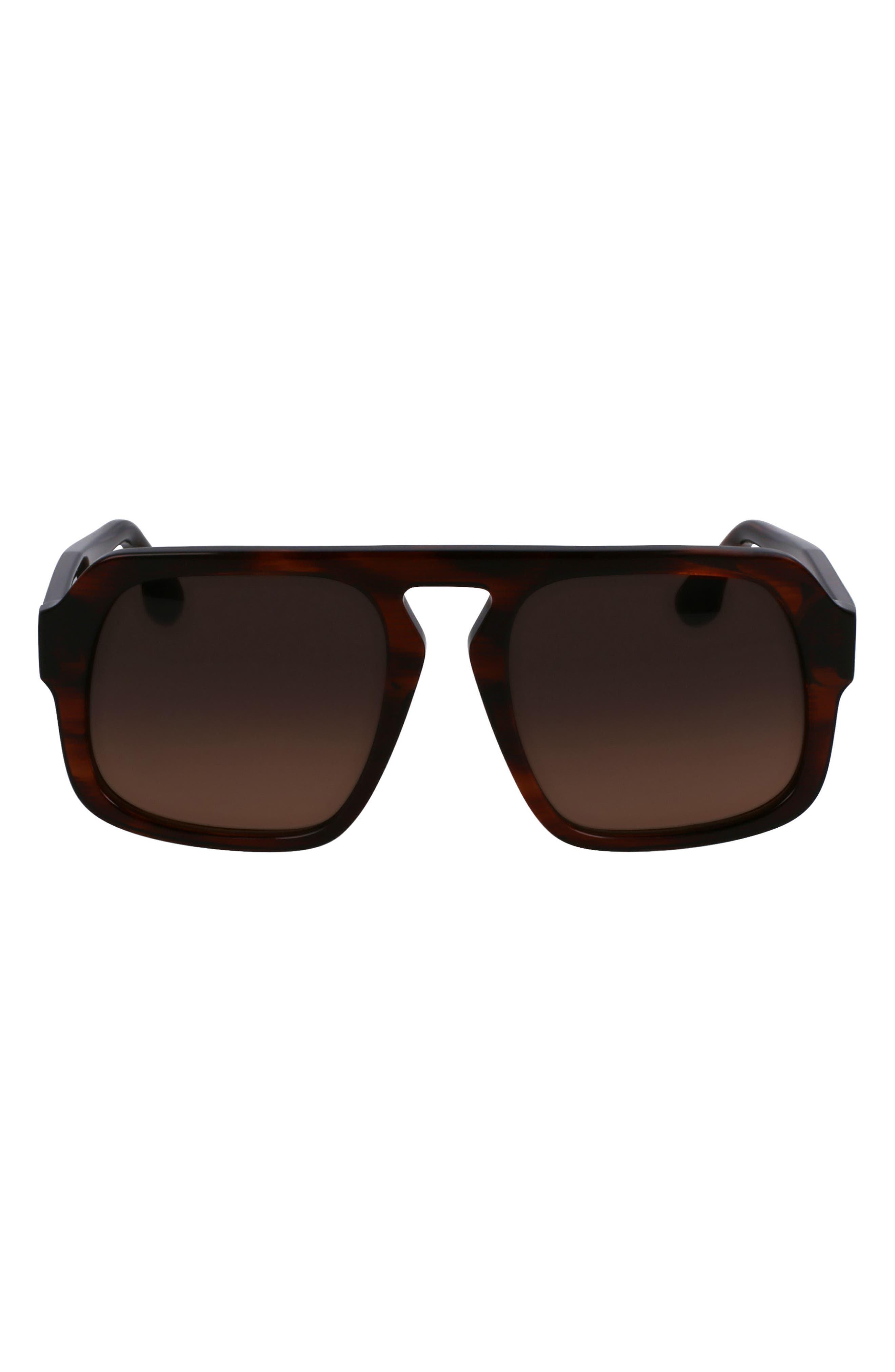 Victoria Beckham Chain Core Wire 53mm Gradient Modified Rectangular Sunglasses