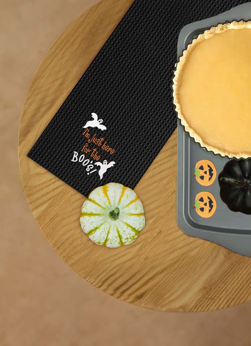 C & F Home C&f Home I'm Just Here For Boo's Halloween Cotton Waffle Weave Kitchen Towel Decor Decoration In Black