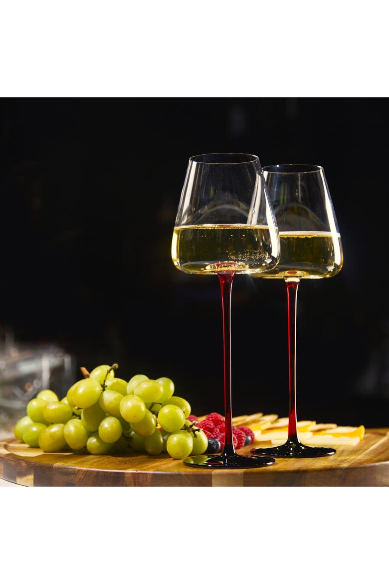 Large Concave Wine Glasses - Set of 2, Alternate, color, Clear
