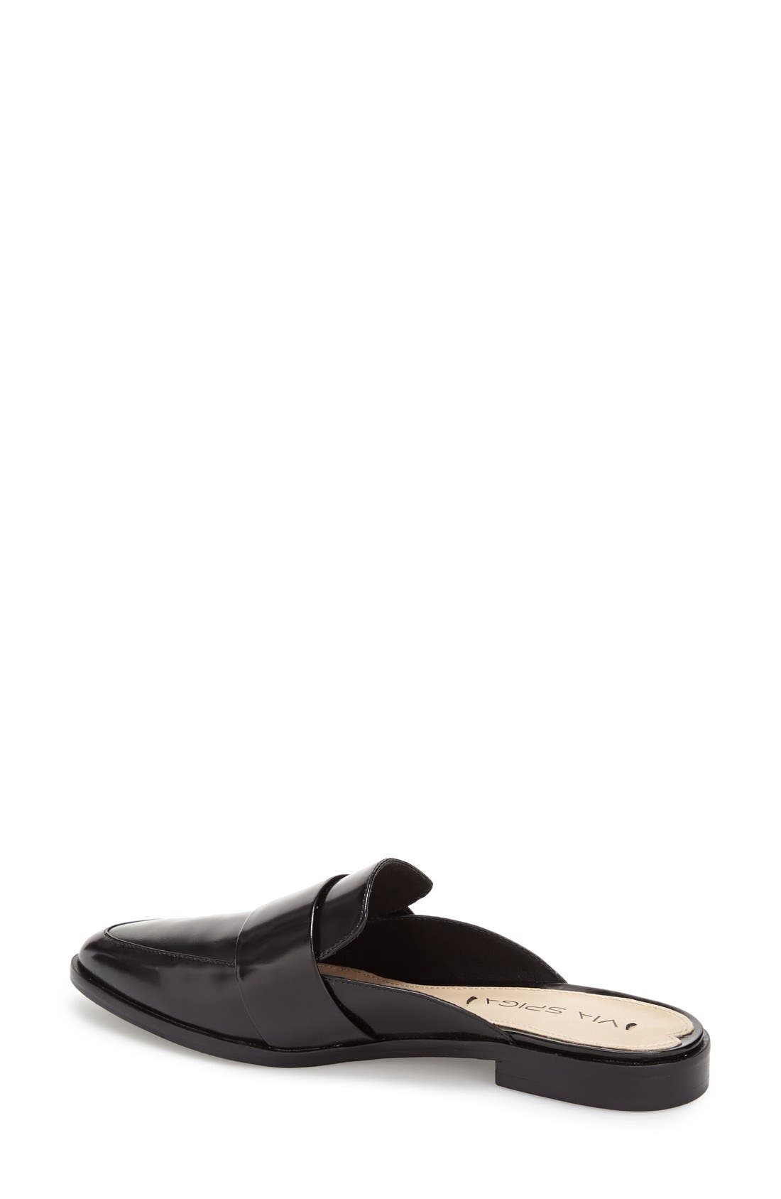 'Lauryn' Pointy Toe Mule, Alternate, color, BLACK LEATHER