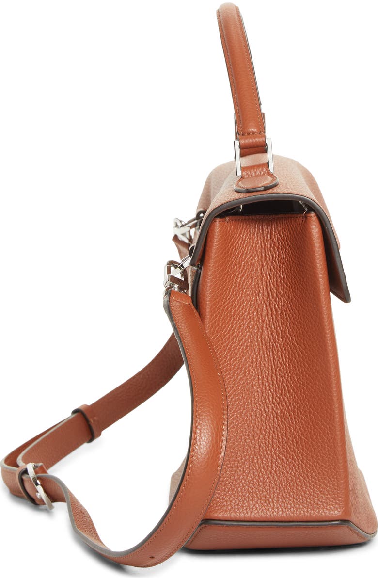 TOTEME T-Lock Grained Leather Top Handle Bag, Alternate, color, Sienna