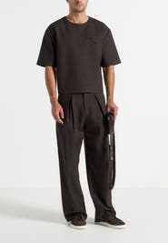 Manière De Voir Leon Boxy Cropped Hatched T-Shirt