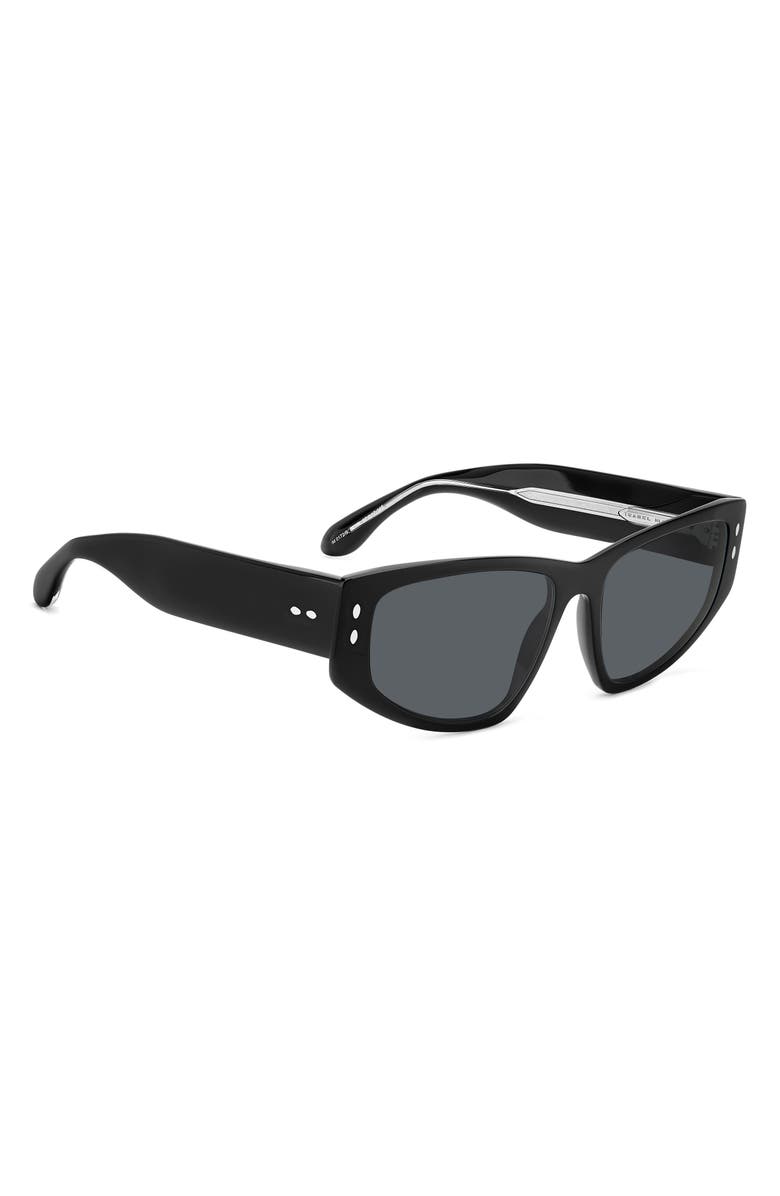 Isabel Marant 57mm Rectangle Sunglasses, Alternate, color, Black
