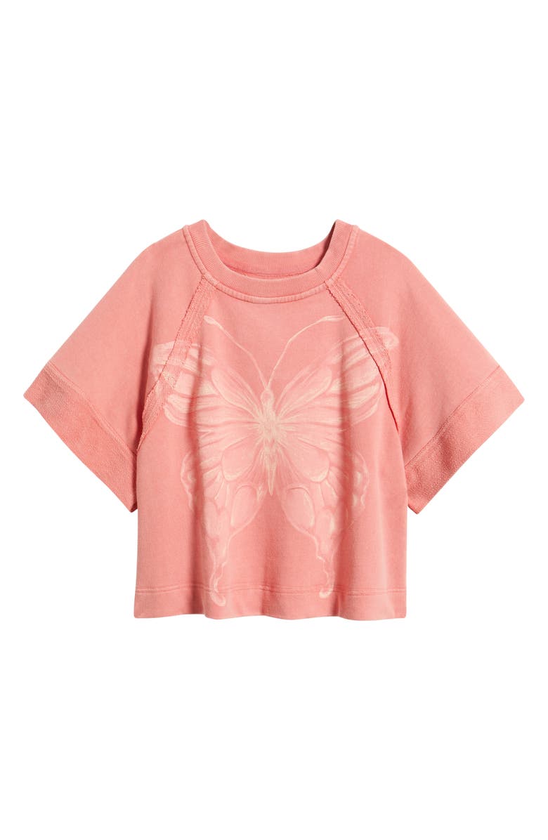 Free People Dahlia Butterfly Graphic Print Top, Alternate, color, Vintage Rosey Combo