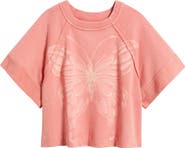 Free People Dahlia Butterfly Graphic Print Top