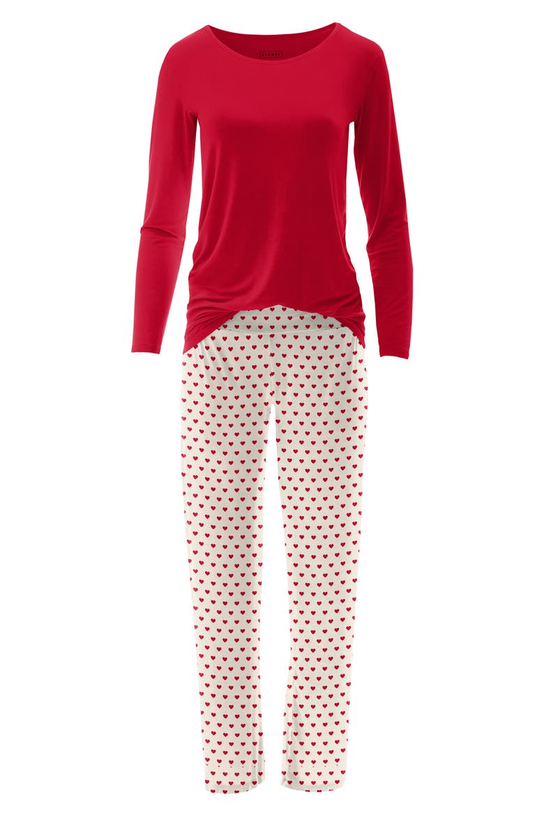 Loosey Goosey Pajamas, Alternate, color, NATURAL HEARTS