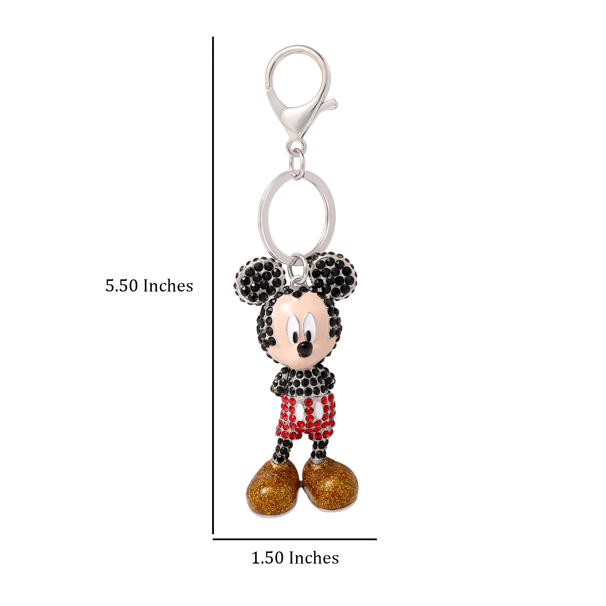 Mickey Mouse Pavé Crystal Bag Charm Keychain, Officially Licensed, Alternate, color, Multi