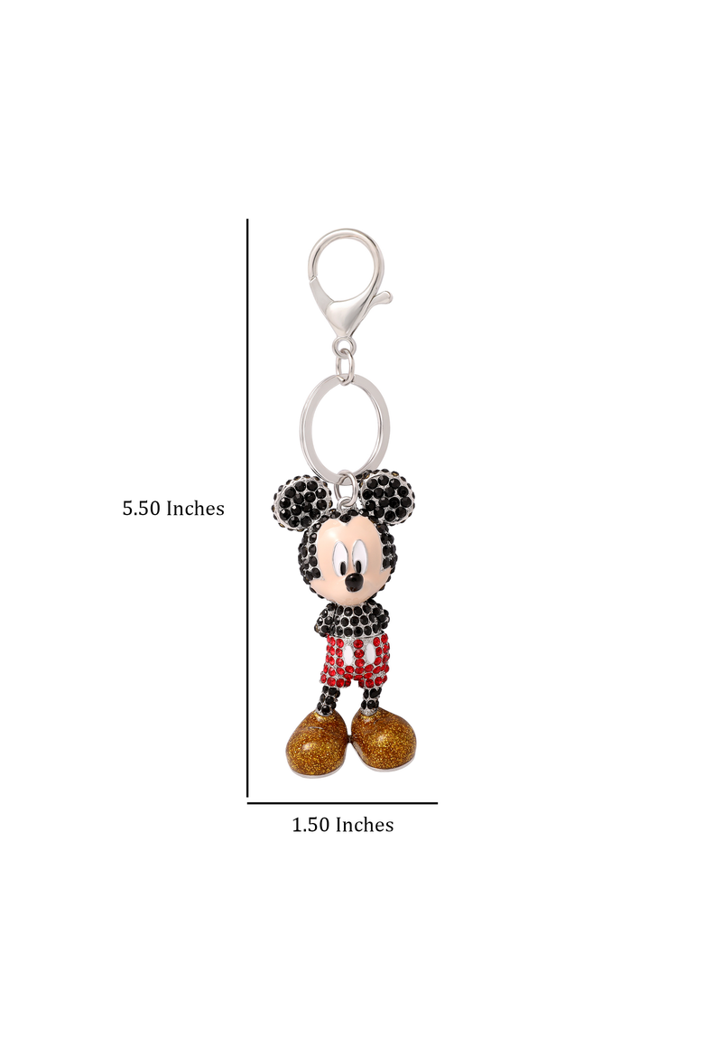 Mickey Mouse Pavé Crystal Bag Charm Keychain, Officially Licensed, Alternate, color, Multi