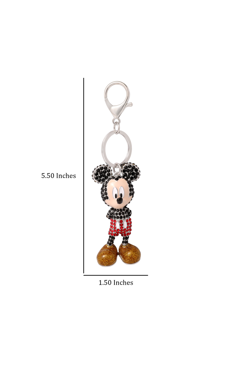 Disney Mickey Mouse Pavé Crystal Bag Charm Keychain, Officially Licensed, Alternate, color, Multi
