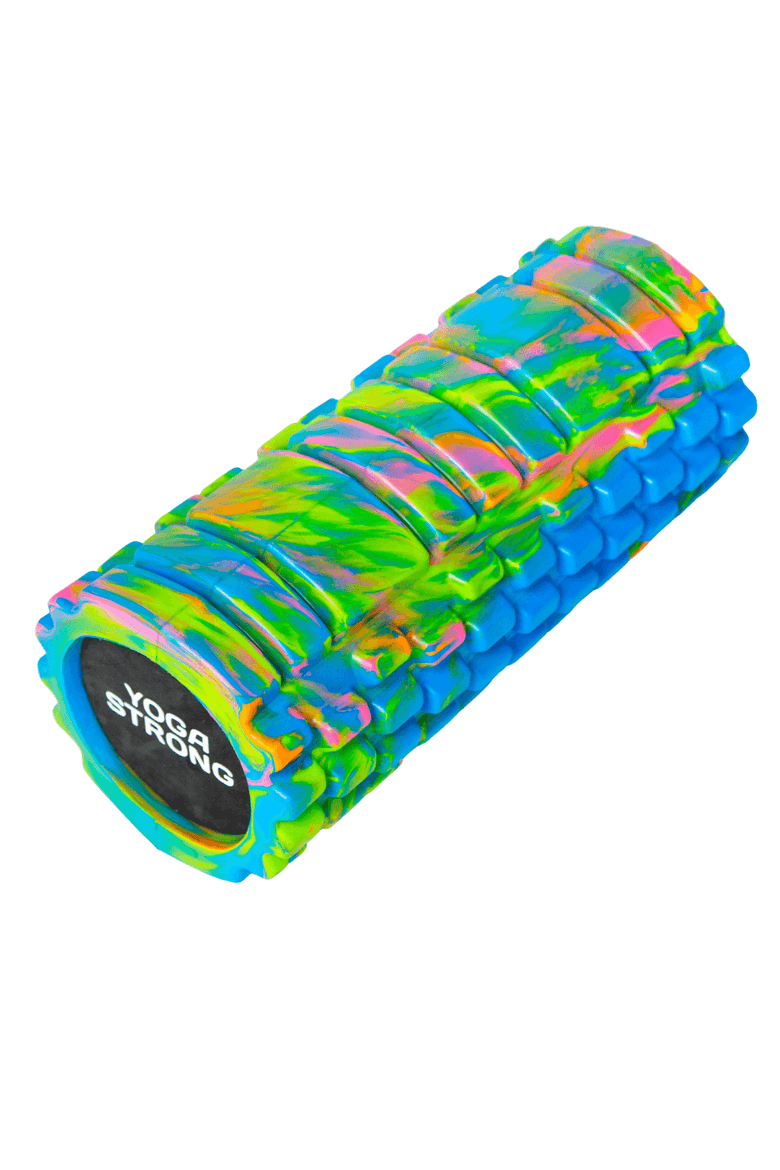High Density Ridged Foam Roller, Main, color, Blue/Multi