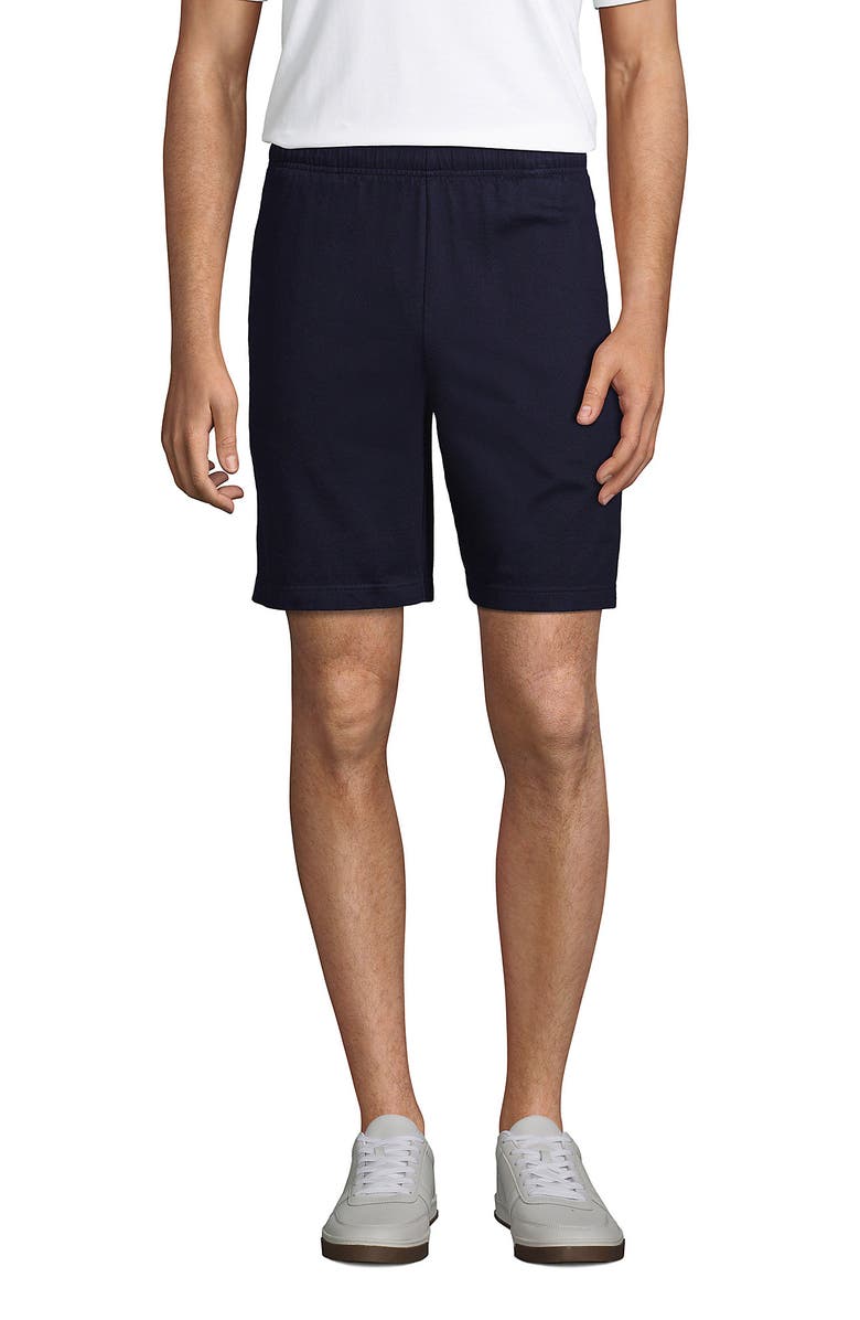 Lands' End Jersey Knit Short, Main, color, Radiant Navy