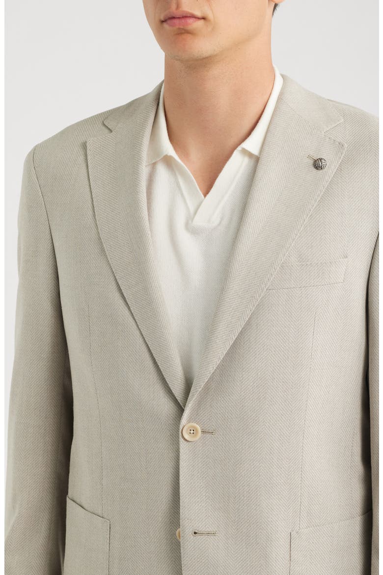 Morton Sand Tonal Herringbone Sport Coat, Alternate, color, SAND