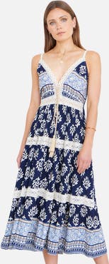 Yumi Paisley Print Midi Sun Dress