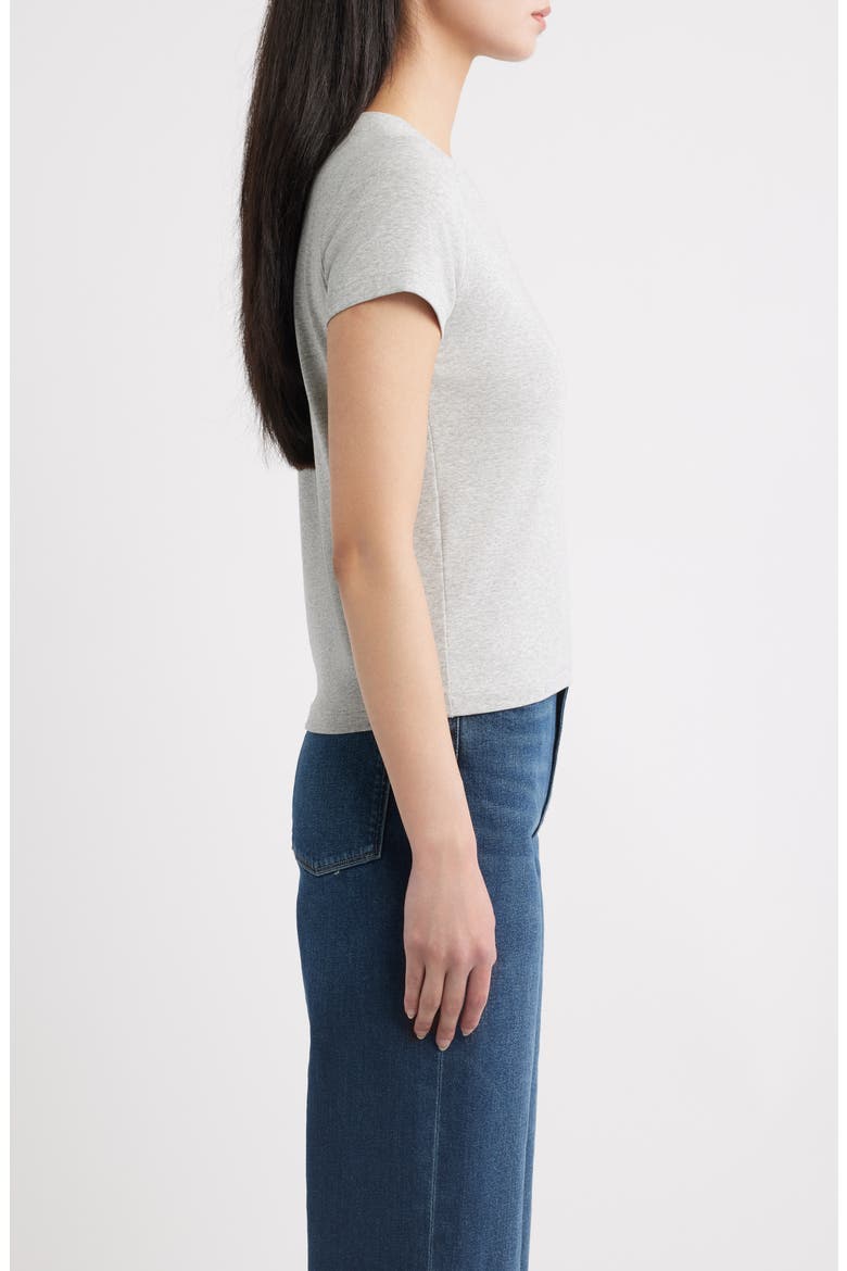 Shrunken V-Neck Tee, Alternate, color, HEATHER GREY